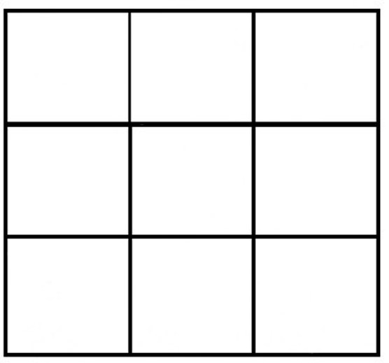 3 by 3 grid for use in designing a quilt block