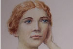 painting of Narcissa Whitman, cropped to show only her head