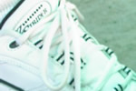 close-up of tennis shoe