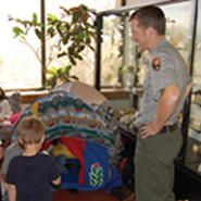 Park Ranger with children at Carlsbad Caverns