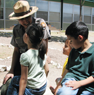 Park Ranger with children at Chamizal 