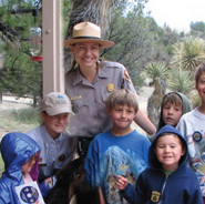 Ranger with children at Gila