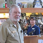 Volunteer and WNPA employee in the visitor center