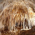Stalactites hanging from top of cave at Carlsbad Caverns