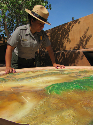 Ranger Danielle with topo map