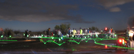 visitors preparing for the full moon bike ride
