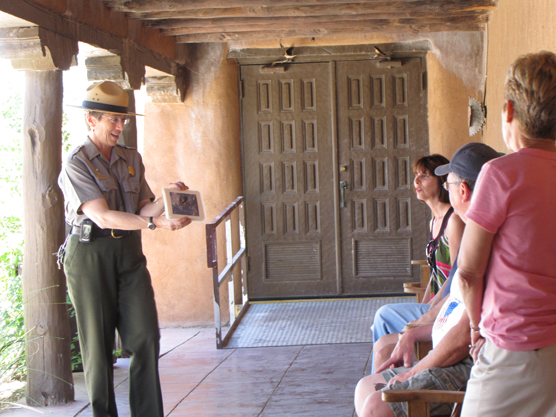 Visitors enjoying a patio talk 