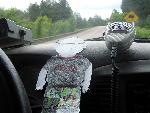 Flat Stanley inside ranger patrol car