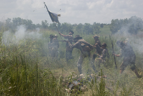Missouri State Guard fighting on Bloody Hill (scene from upcoming interpretive film)