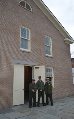 Rangers in front of the Wesleyan Chapel