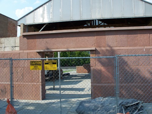 Rehab has started on Wesleyan Chapel. A Chain link fence now surrounds the entrance.