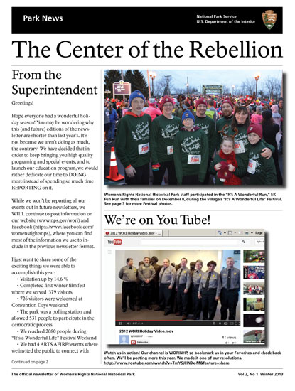 Cover of WORI newsletter Winter 2013 edition