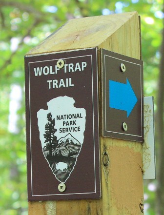 Wolf Trap trail post