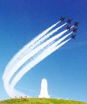 Blue Angels over the monument