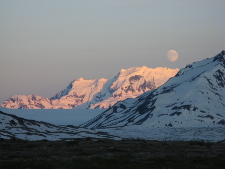 Moon over Chugach Range