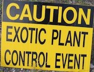 Exotic Plant control sign