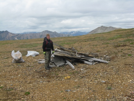 NPS Staff with collected mining debris NPS Staff with collected mining debris