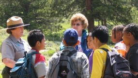 Teacher - Ranger with children at Rocky Mountain National Park Teacher - Ranger with children at Rocky Mountain National Park