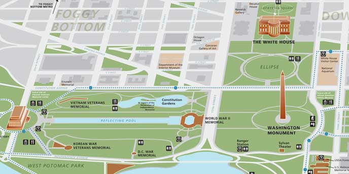War Memorials In Washington Dc Map - United States Map