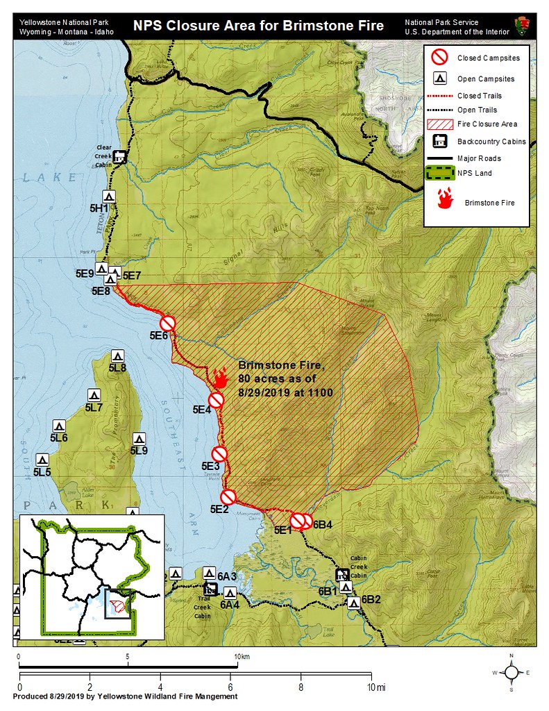 Map of Brimstone Fire closure