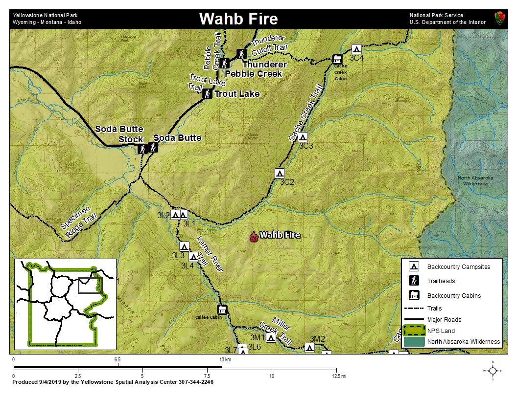 Map of the Wahb Fire