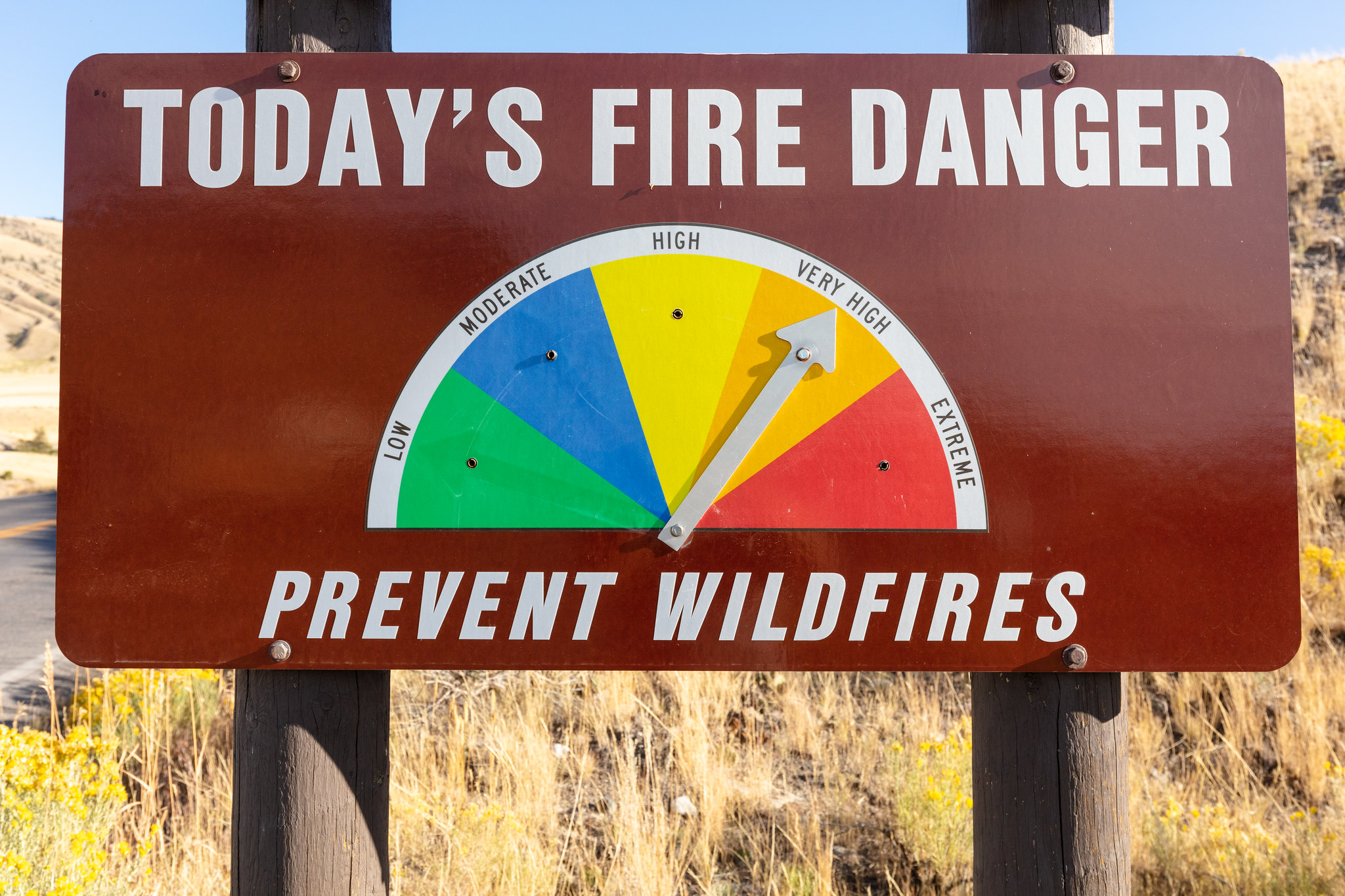 sign stating that fire danger is very high