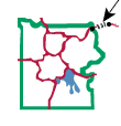 Simple map of road system in Yellowstone Park.