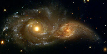 NASA photo of two galaxies colliding