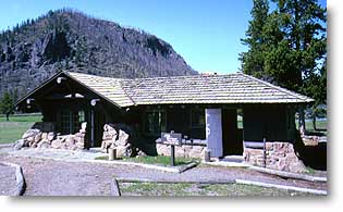 National Park Mountain looms over the Madison Visitor Center