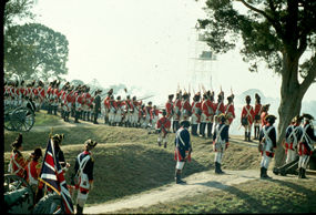 Renenactors on British defenses