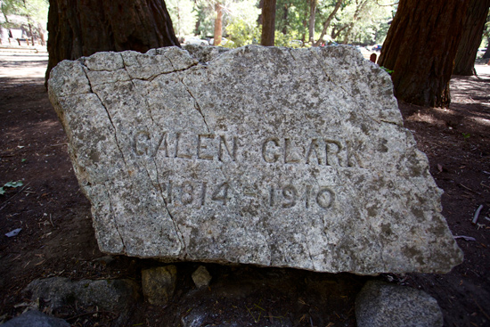 Galen Clark selected his own headstone and had his name carved into it before he died.