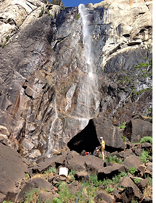 Incident location in boulder field below Bridalveil Fall