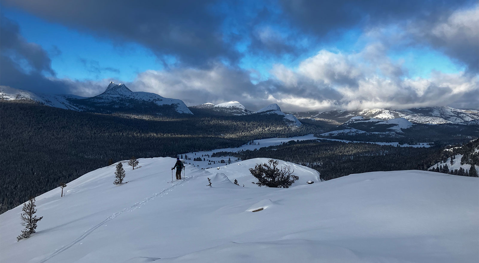 Storm clearing over Tuolumne Meadows on February 7, 2024.