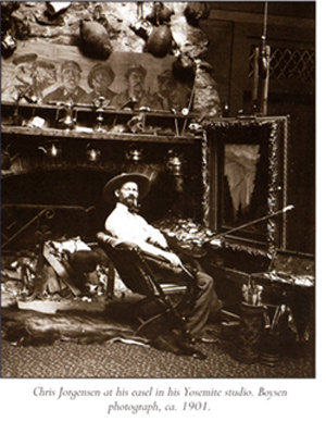 Chris Jorgenson at his Yosemite studio, 1901