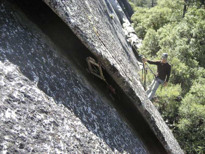 Crackmeter installation in Yosemite Valley.