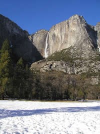 Yosemite Falls in winter