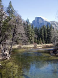 Half Dome and the Merced River,
March 29, 2007.
