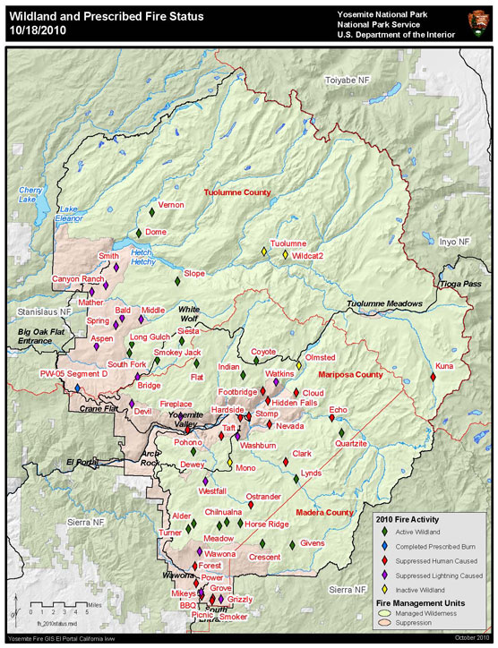 boundary map with diamonds marking fire locations