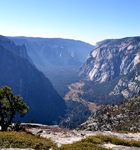 Yosemite Valley lies under North Dome