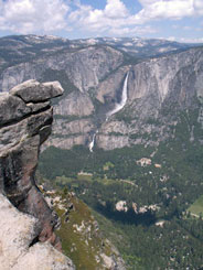 Yosemite Falls as seen from Glacier Point, 3,200 feet above floor of Yosemite Valley Yosemite Falls as seen from Glacier Point, 3,200 feet above floor of Yosemite Valley