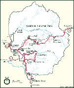 Map of Yosemite National Park