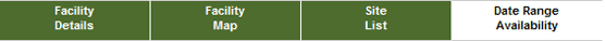Facility Details - Facility Map - Site List - Date Range Availability [highlighted]