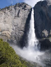 Upper Yosemite Fall as seen from the Yosemite Falls Trail (about halfway up the trail)