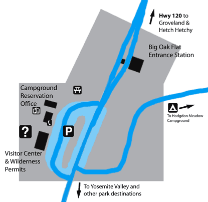 Map of Big Oak Flat Entrance
