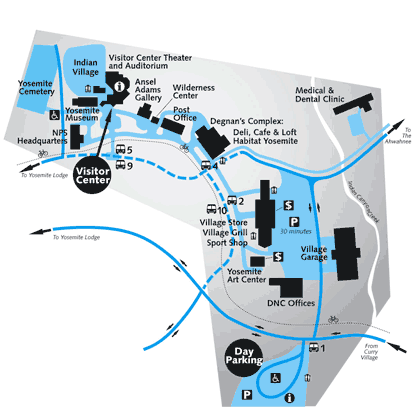 Map of Yosemite Village