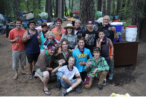 Group of volunteer boy scouts