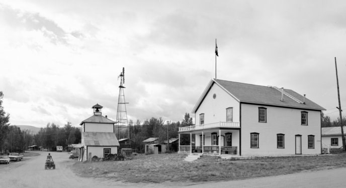 The courthouse and other historic buildings in Eagle, Alaska.
