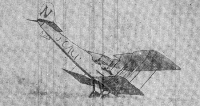 A sketch of the Polar Bear II after it flipped on its nose and broke the propeller when Prest tried to take off in a tussock bog.