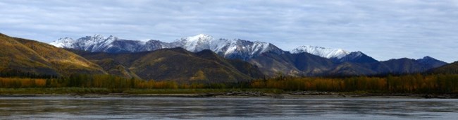 A view of the Ogilvie Mountains from the Yukon River