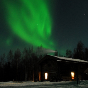 The aurora over Slaven's Roadhouse